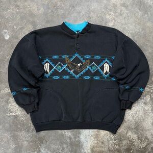 Vintage 90s Art Unlimited Eagle Sweatshirt XL USA Made Distressed